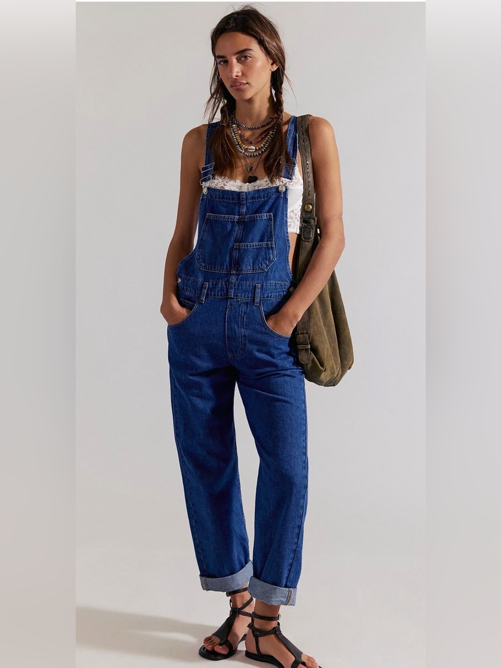 We The Free Ziggy Denim Overalls Sapphire Blue